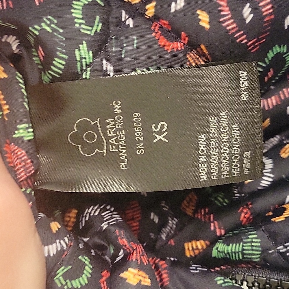 Farm Rio reversible puffer jacket, sz XS - Picture 5 of 5